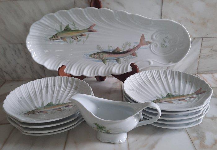 Sologne - Serveerset voor vis (12) - Porselein, Antiek en Kunst, Antiek | Meubels | Tafels