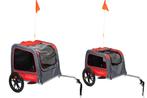 Travel fietskar voor honden rood/grijs Large 130x80x90cm, Nieuw