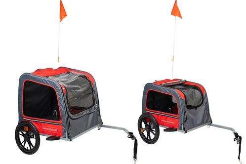Travel fietskar voor honden rood/grijs Large 130x80x90cm, Dieren en Toebehoren, Hondenbenches, Nieuw
