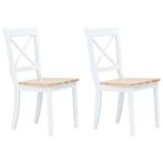 vidaXL Chaises à manger lot de 2 blanc et bois clair, Verzenden, Neuf