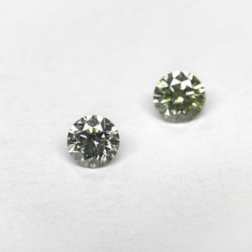 2 pcs Diamant (Natuurlijk gekleurd) - 1.48 ct - Rond - Fancy