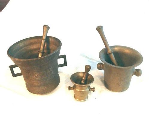 Mortier et pilon (3) - Bronze - Mortier et pilon en bronze, Antiek en Kunst, Antiek | Keukengerei