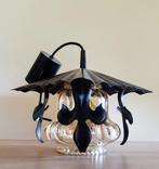 Plafondlamp - Glas, IJzer (gesmeed), Antiek en Kunst, Curiosa en Brocante