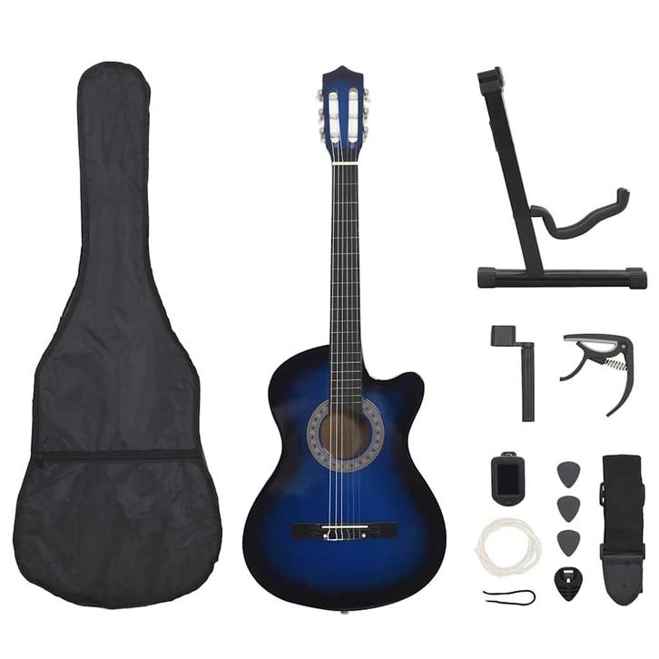 vidaXL 12-delige Gitaarset met 6 snaren western klassiek 38, Musique & Instruments, Instruments à corde | Guitares | Acoustiques
