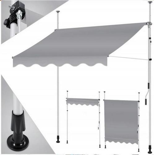 Klemzonwering met handzwengel - breedte 150 cm - voor, Tuin en Terras, Zonneschermen, Verzenden