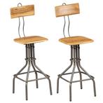 vidaXL Chaises de bar lot de 2 teck massif de, Verzenden, Neuf