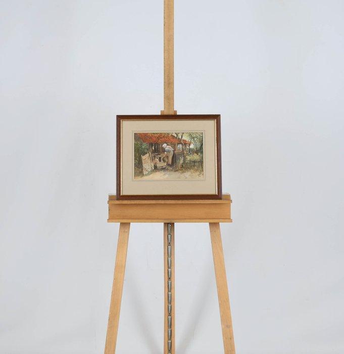 Willem Hendrik van der Nat (1864–1929) - Varkens voeren, Antiek en Kunst, Kunst | Schilderijen | Klassiek