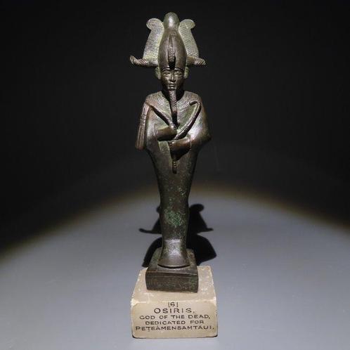 Oud-Egyptisch Brons Osiris figuur. Late Periode, 664 – 332, Verzamelen, Mineralen en Fossielen
