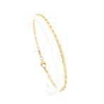 18 Krt. gouden fantasie schakel armband | 19 cm, Handtassen en Accessoires, Armbanden, Ophalen of Verzenden, Gebruikt, Overige kleuren