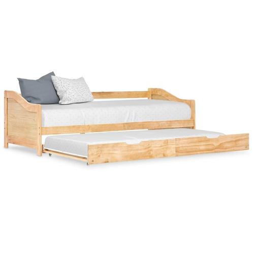 vidaXL Bedbank uittrekbaar grenenhout 90x200 cm, Huis en Inrichting, Slaapkamer | Bedden, Nieuw, Verzenden