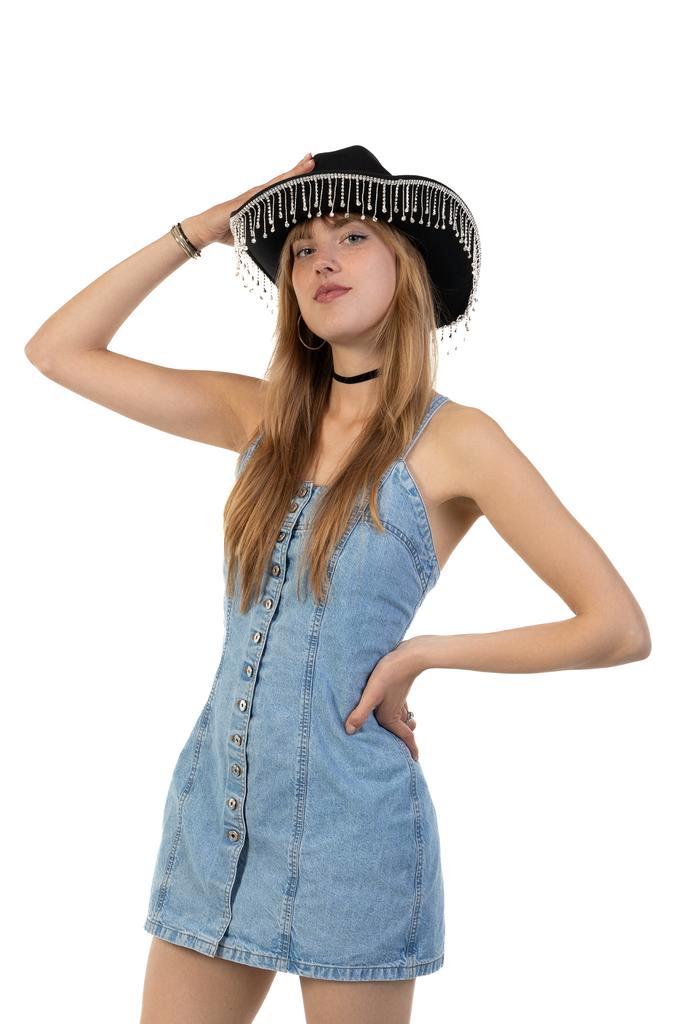 Cowboyhoed Zwart Strass Steentjes Zwarte Cowgirl Western Hoe, Vêtements | Femmes, Costumes de carnaval & Vêtements de fête, Enlèvement ou Envoi