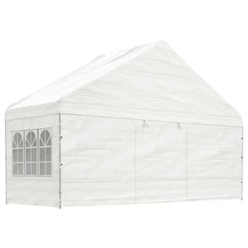 vidaXL Prieel met dak 5,88x2,23x3,75 m polyetheen wit, Verzenden