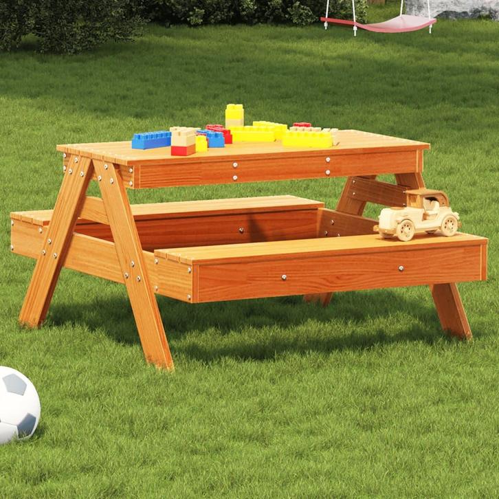 vidaXL Picknicktafel voor kinderen 88x97x52 cm grenenhout, Tuin en Terras, Tuintafels, Nieuw, Verzenden