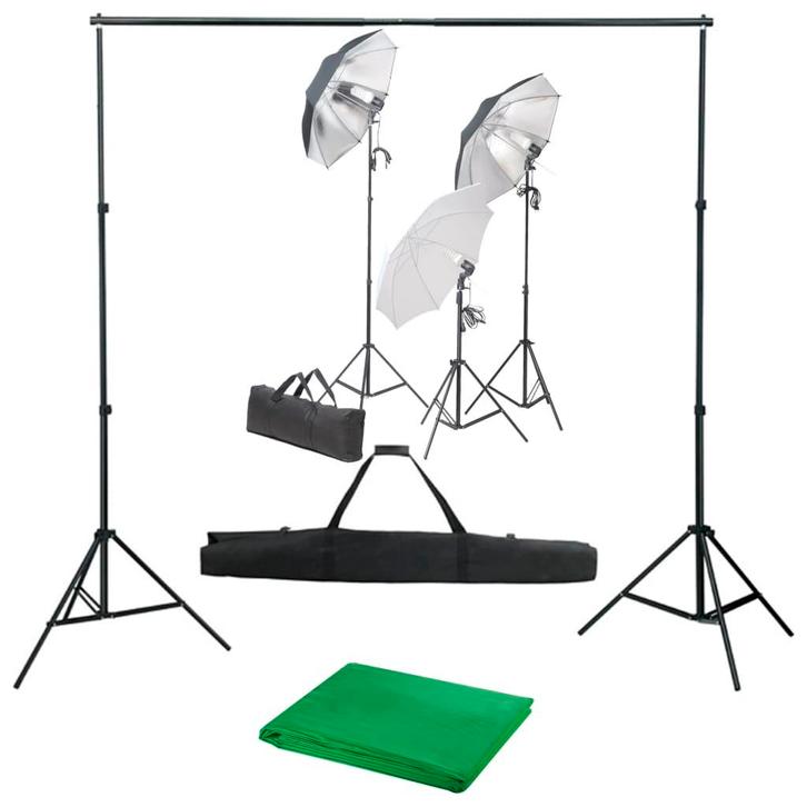 vidaXL Fotostudioset met verlichtingsset en achtergrond, TV, Hi-fi & Vidéo, Photo | Studio photo & Accessoires, Envoi