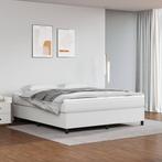 vidaXL Boxspring bed kunstleer wit 160x200 cm, Verzenden