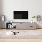vidaXL Luidsprekerstandaards 2 st 1 pijler gehard glas zwart, Audio, Tv en Foto, Verzenden, Nieuw