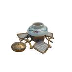 French Antique - Inktpot - Porselein, Messing, Antiek en Kunst