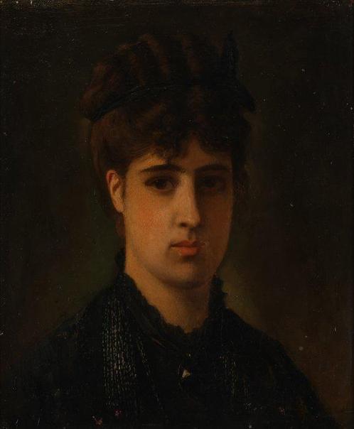 Eúgène Smits (1826-1912) - Portret van een jonge vrouw, Antiek en Kunst, Kunst | Schilderijen | Klassiek