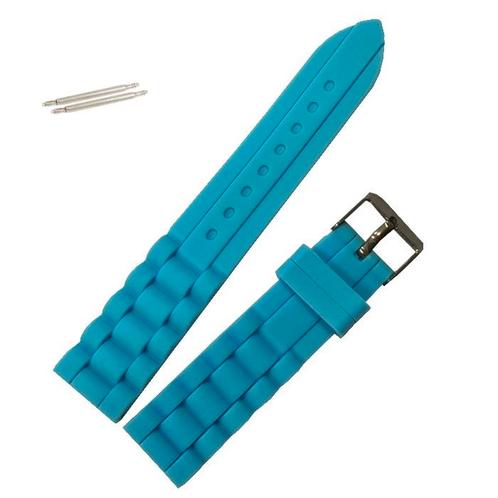 Fako® - Horlogebandje - Siliconen - 20mm - Lichtblauw, Bijoux, Sacs & Beauté, Montres | Hommes, Envoi