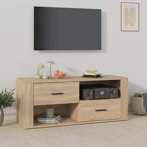 vidaXL Tv-meubel 100x35x40 cm bewerkt hout sonoma, Maison & Meubles, Armoires | Mobilier de télévision, Envoi