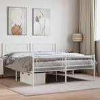 vidaXL Bedframe met hoofd- en voeteneinde metaal wit 140x200, Huis en Inrichting, Verzenden, Nieuw