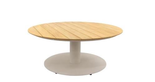 Suns Grado lage tuintafel camel sand met teak blad Ø 170 cm, Tuin en Terras, Tuinsets en Loungesets