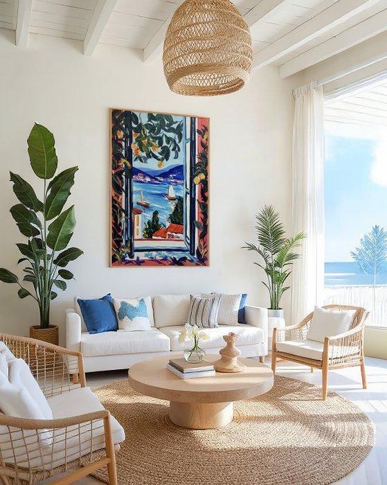 E. García - BARCOS DESDE LA VENTANA XL (NO RESERVE), Antiquités & Art, Art | Peinture | Moderne