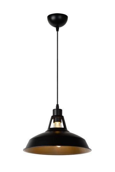 Lucide BRASSY-BIS - Hanglamp Ø 31 cm E27 Zwart, Maison & Meubles, Lampes | Suspensions, Envoi