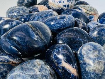 ***Geen veiling*** Diepe blauwe sodaliet getrommelde stenen
