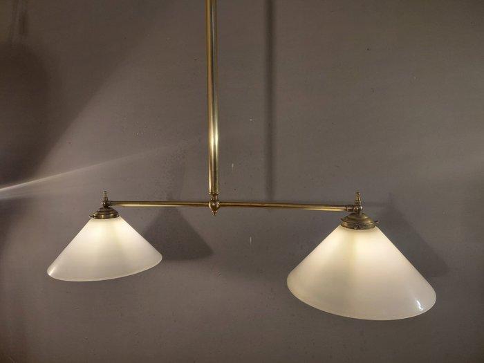 Lampe à suspendre - Lampe de bibliothèque - Verre opalin -, Antiquités & Art, Curiosités & Brocante