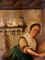 École Européene (XX) - La cuisinière, Antiek en Kunst, Kunst | Schilderijen | Klassiek