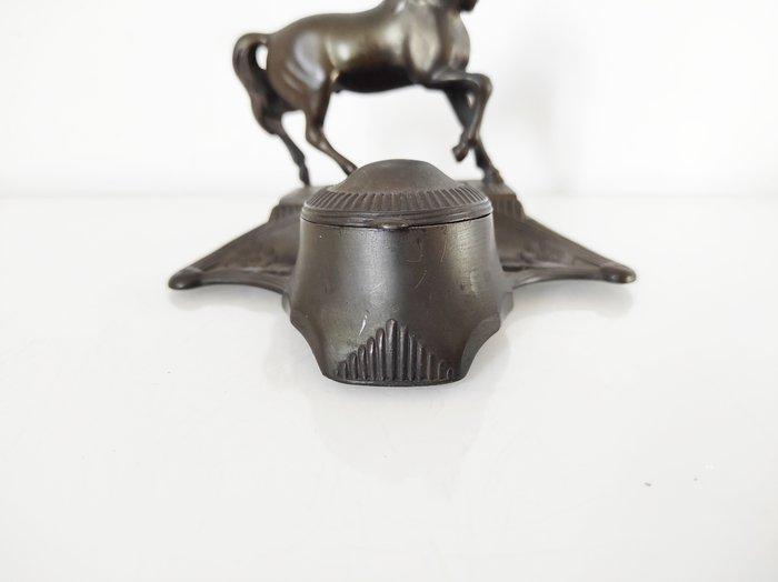 Inktpot - Cheval - metaal, Antiek en Kunst, Curiosa en Brocante