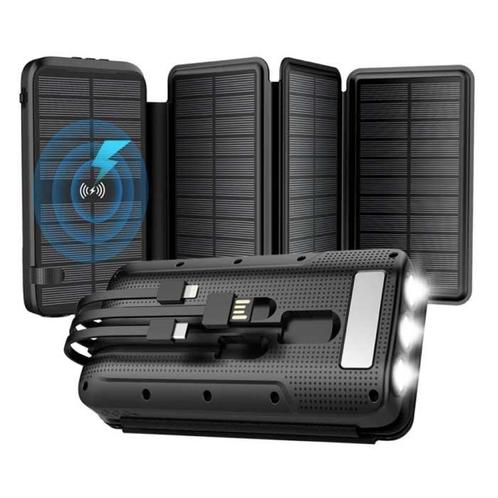43800mAh Qi Solar Powerbank met 4 Zonnepanelen - 10W, Telecommunicatie, Mobiele telefoons | Batterijen en Accu's, Nieuw, Verzenden