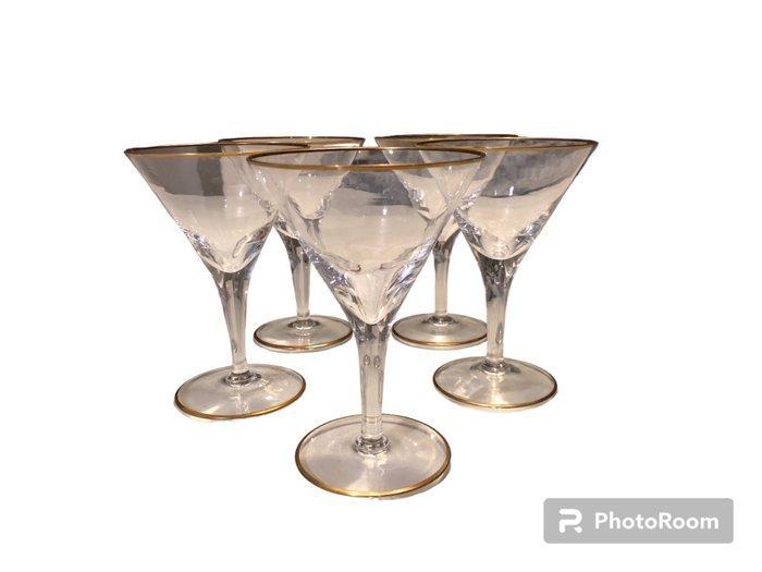 Murano - Drinkset (5) - Glas - Murano Calici Filo Oro, Antiek en Kunst, Antiek | Keukengerei