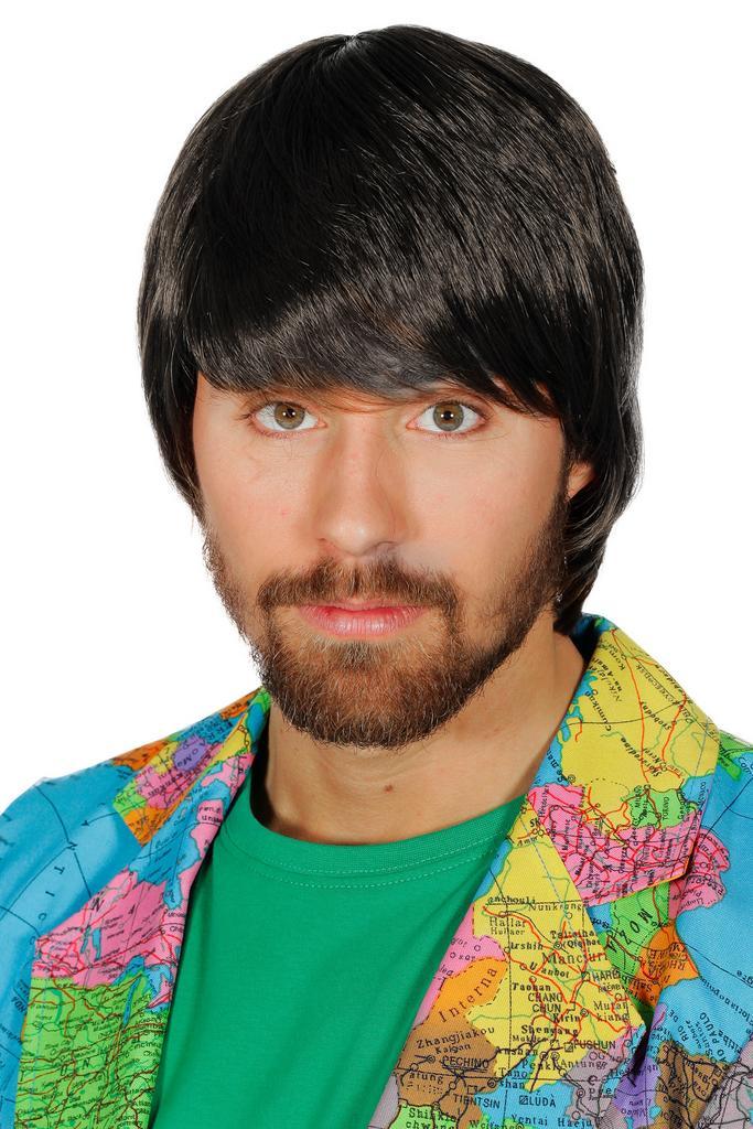 Zwarte Pruik Heren Luxe, Hobby en Vrije tijd, Feestartikelen, Nieuw, Verzenden