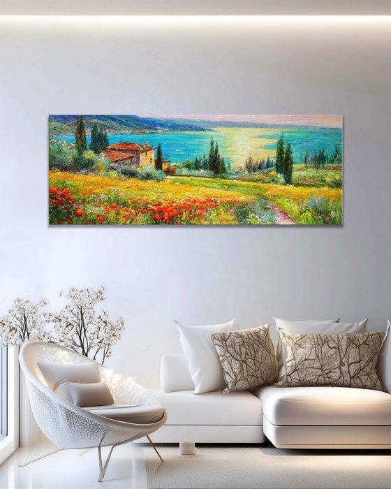 StefanoArt - Sunlit Tuscan Breeze, Antiquités & Art, Art | Peinture | Moderne