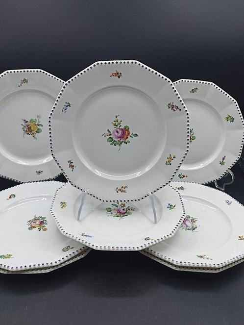 Nymphenburg - Assiette de service (8) - Perl - Porcelaine, Antiek en Kunst, Antiek | Meubels | Tafels