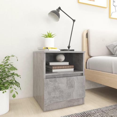 vidaXL Nachtkastje 40x40x50 cm bewerkt hout betongrijs, Maison & Meubles, Chambre à coucher | Tables de chevet, Envoi