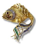 Broche - 18 karaat Geel goud, Prachtige grote 18-karaats, Handtassen en Accessoires, Antieke sieraden