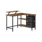 Bureau - Rustiek Bruin - Gaming - Verstelbare opbergschap, Huis en Inrichting, Ophalen of Verzenden, Nieuw