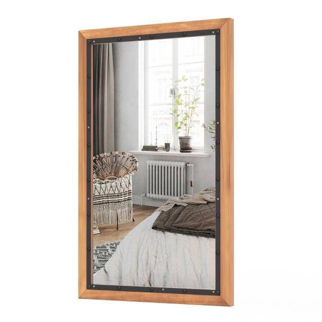 2dekans | Rustieke Houten Spiegel Decoratieve Wandspiegel, Huis en Inrichting, Woonaccessoires | Spiegels, Ophalen of Verzenden