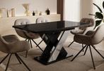 Meubella Eettafel Hoogglans zwart 160 cm Uitschuifbaar, Huis en Inrichting, Tafels | Eettafels, Verzenden, Nieuw, 50 tot 100 cm