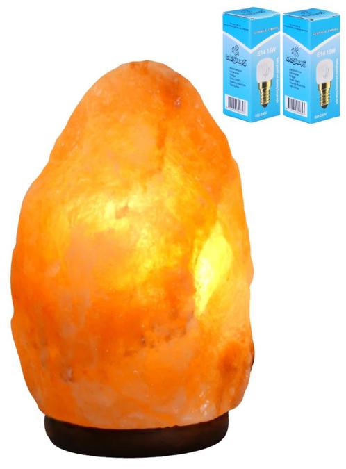 Zoutlamp 2-4kg met 2x Gloeilamp - 100% Himalaya Zout - Ta..., Huis en Inrichting, Lampen | Tafellampen, Nieuw, Ophalen of Verzenden