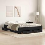vidaXL Bedframe met lades Zwart eiken Bewerkt hout 140 x 200, Huis en Inrichting, Slaapkamer | Bedden, Verzenden, Nieuw
