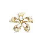 Gouden broche als bloem (vintage, gouden broche met granaat), Handtassen en Accessoires, Broches, Ophalen of Verzenden, Gebruikt