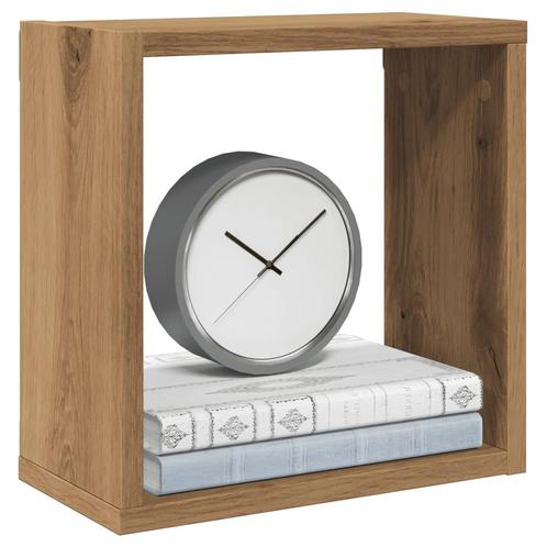vidaXL Wandschappen kubus 6st 30x15x30cm bewerkt hout, Huis en Inrichting, Kasten | Wandmeubels, Nieuw, Verzenden