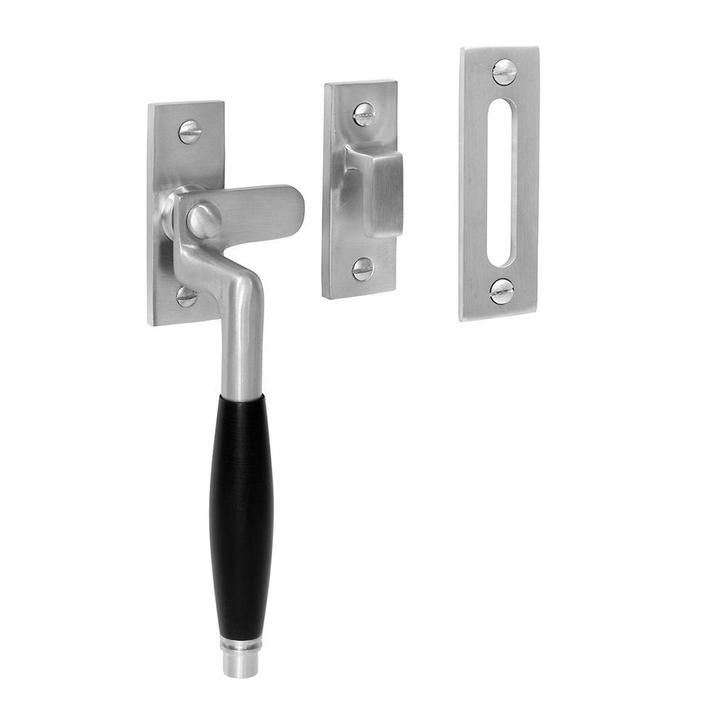 Raamsluiting Deco, verstevigd, mat nikkel, links, Doe-het-zelf en Bouw, Hang- en Sluitwerk, Schuif of Grendel, Nieuw, Koper of Messing