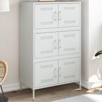 vidaXL Hoge kast 68x39x113 cm staal wit, Huis en Inrichting, Kasten | Dressoirs, Verzenden, Nieuw