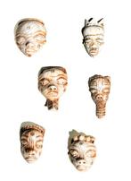 Set van 6 Ikhoko-bedels - Pende - DR Congo, Antiquités & Art, Art | Art non-occidental