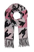 ONLY sjaal ONLFRINNY met pied-de-poule print roze/zwart, Kleding | Dames, Nieuw, Verzenden